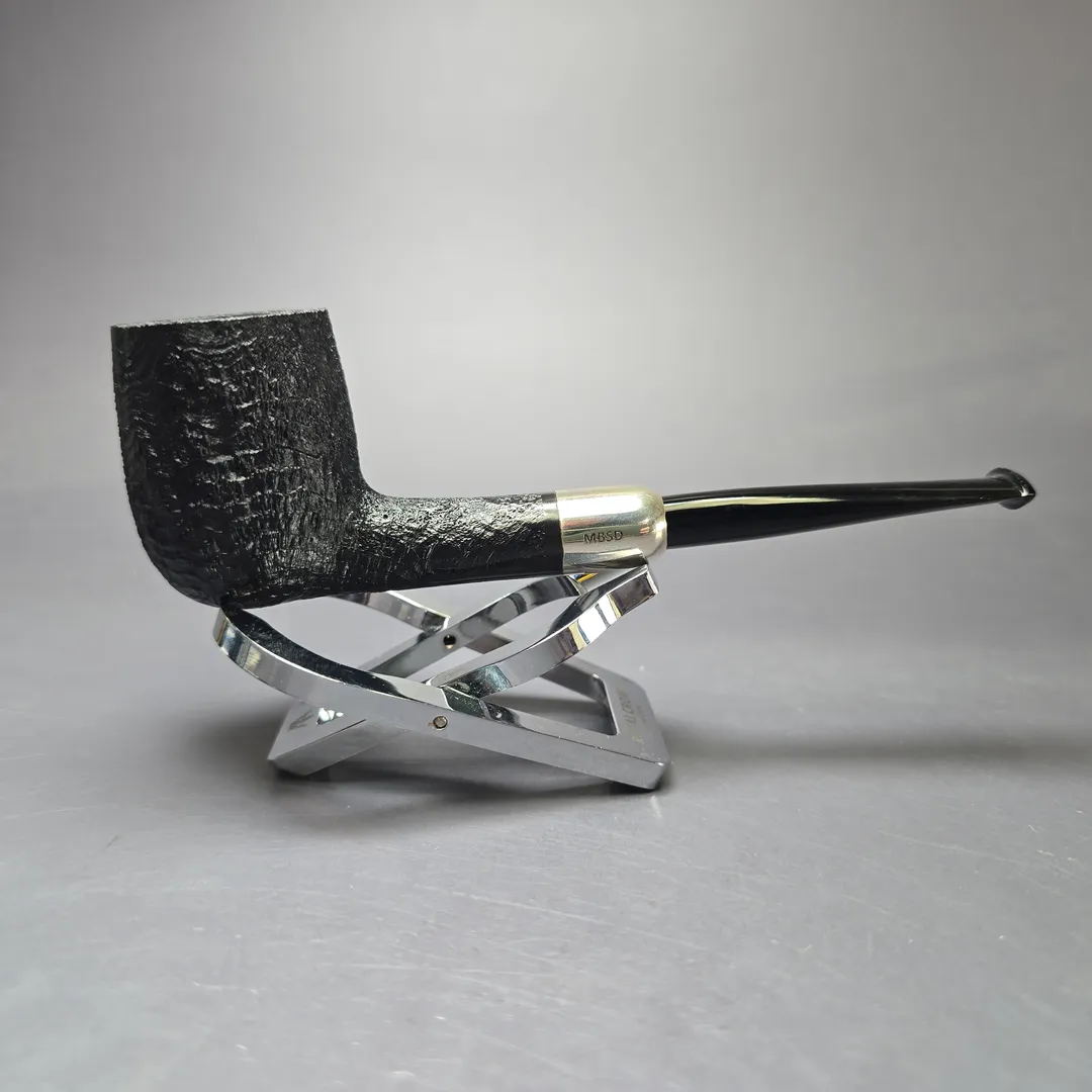 MBSD Briars Timeless Traditions 1 Sandblasted Billiard w/ Silver Handmade Briar Pipe, New - Image 3