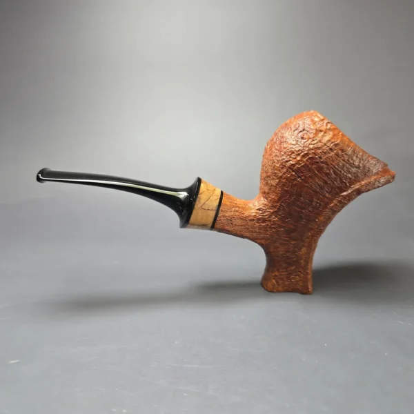 Kent Rasmussen Sandblasted Sphinx Sitter w/ Masur Birch Estate Briar Pipe, Danish Estates - Image 4