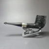 Peterson Deluxe Classic PSB 106 Sandblasted Billiard w/ Silver Estate Briar Pipe, Irish Estates - Image 4