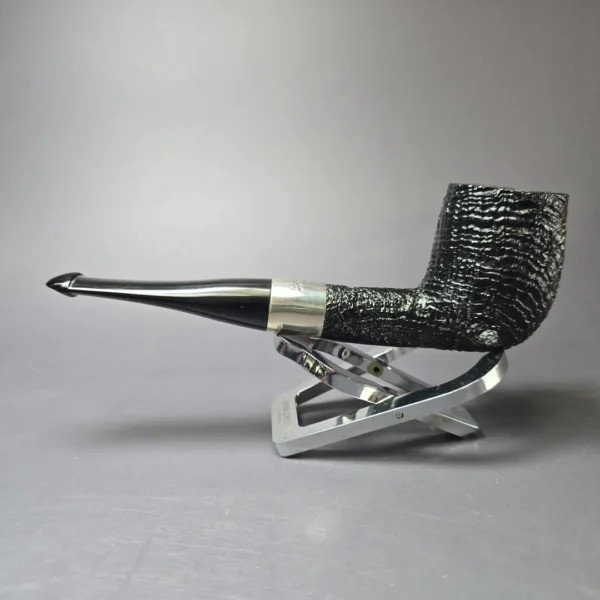 Peterson Deluxe Classic PSB 106 Sandblasted Billiard w/ Silver Estate Briar Pipe, Irish Estates - Image 4