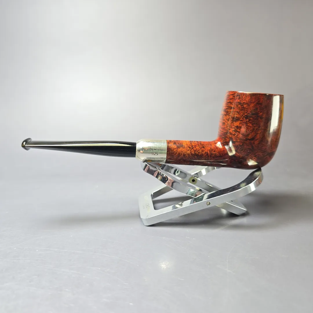 MBSD Briars Timeless Traditions 1 Smooth Billiard w/ Silver Handmade Briar Pipe, New - Image 5