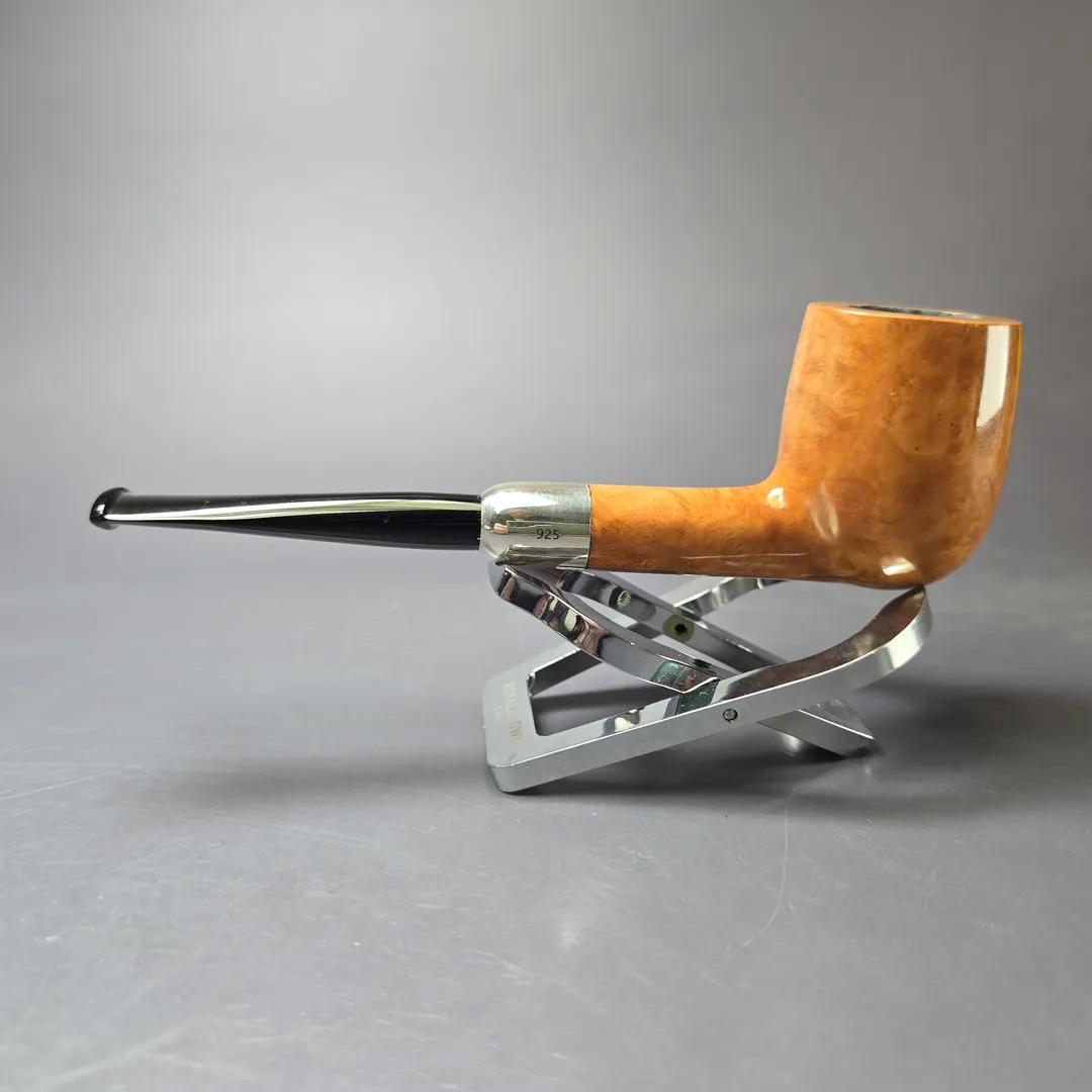 MBSD Briars Timeless Traditions 1 Smooth Billiard w/ Silver Handmade Briar Pipe, New - Image 5