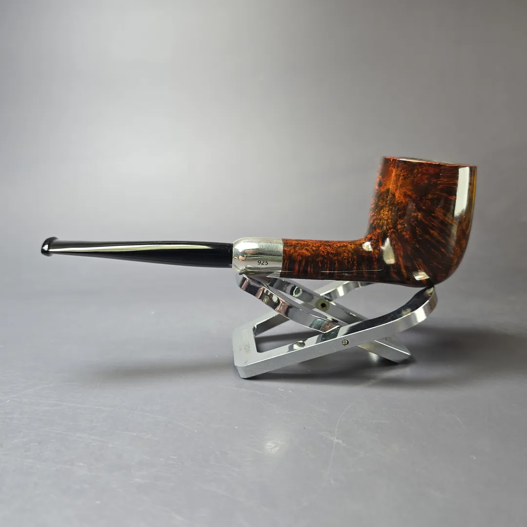 MBSD Briars Timeless Traditions 1 Smooth Billiard w/ Silver Handmade Briar Pipe, New - Image 5