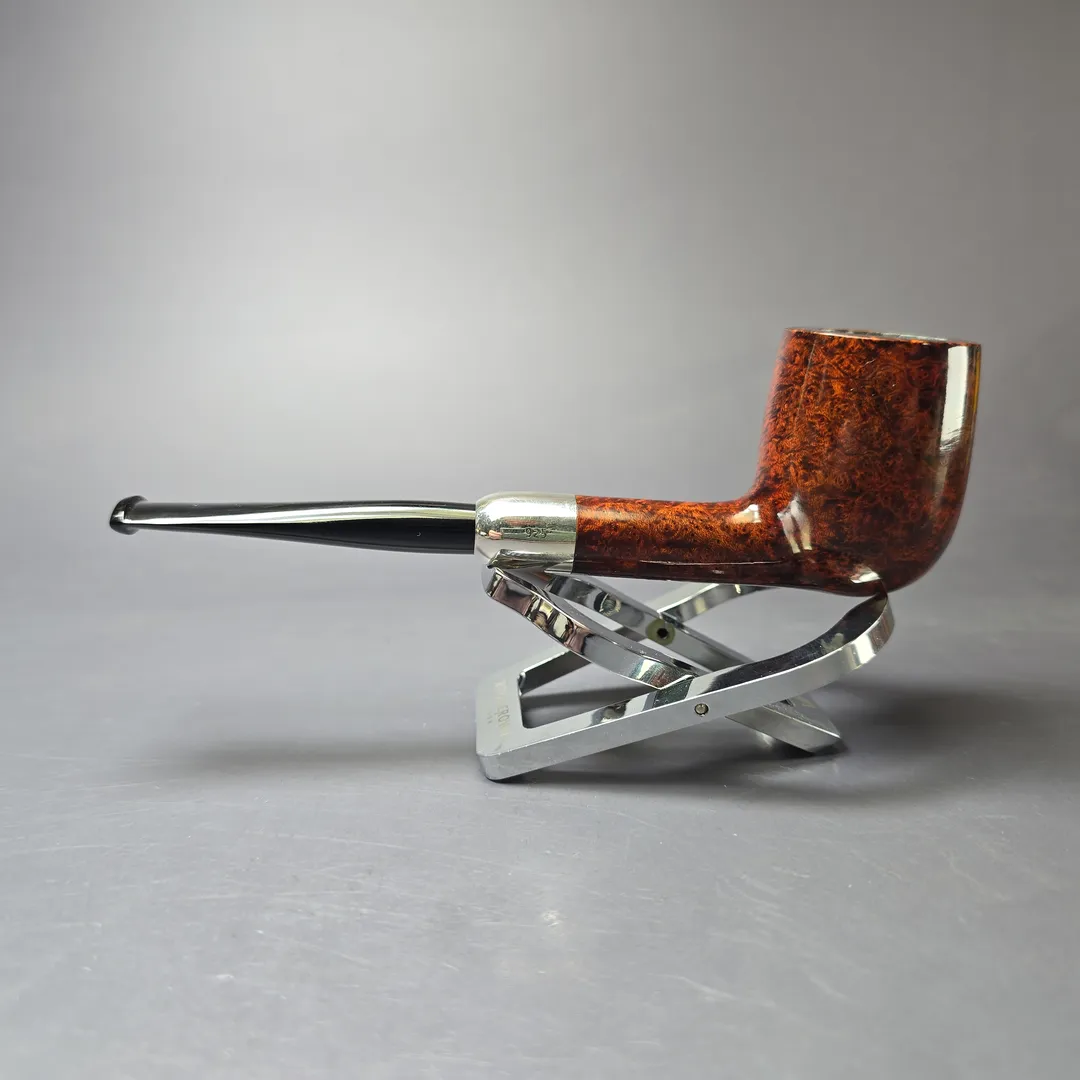 MBSD Briars Timeless Traditions 1 Smooth Billiard w/ Silver Handmade Briar Pipe, New - Image 5