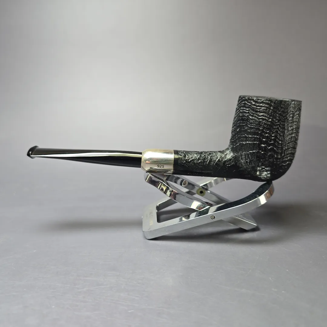 MBSD Briars Timeless Traditions 1 Sandblasted Billiard w/ Silver Handmade Briar Pipe, New - Image 5