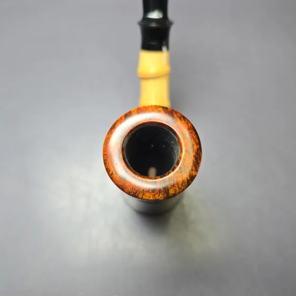SU Pipes Smooth Cherrywood Sitter w/ Bamboo Handmade Briar Pipe, New - Image 7
