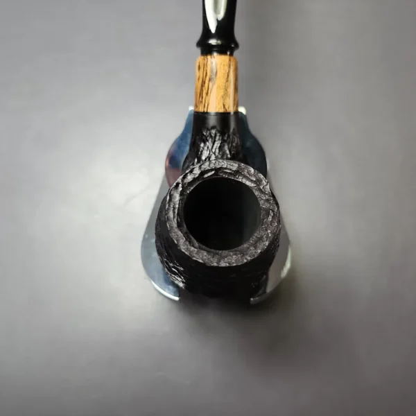 MBSD Briars by Vitale Rusticated Brandy w/ Zebrawood Briar Pipe, New - Image 5