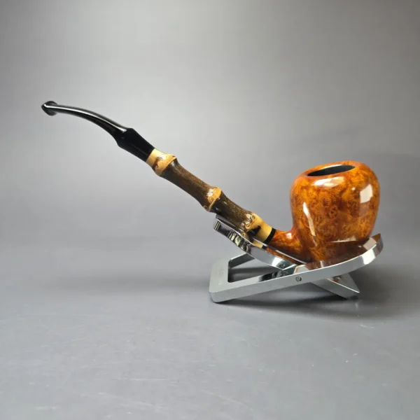 MBSD Briars Modern Masters 1 Smooth Peewit w/ Bamboo Briar Pipe, New - Image 5