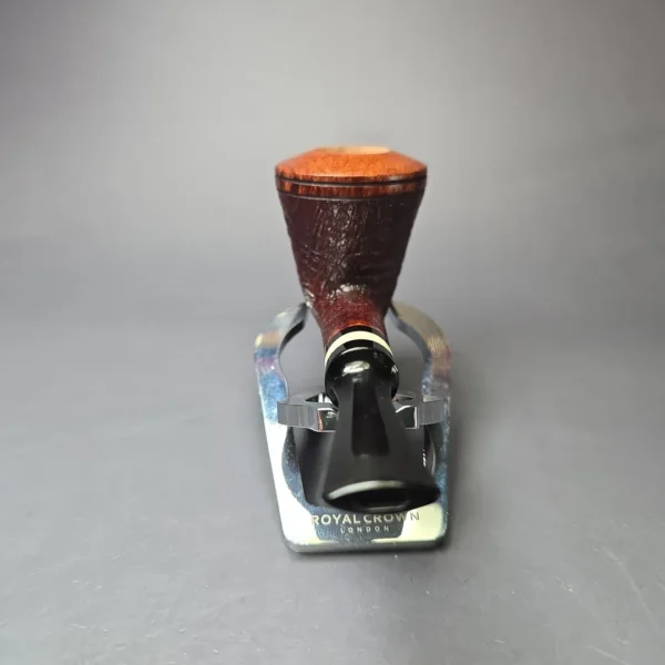 Papa Bear's Pipes by Tim Beaumont Partially Sandblasted Rhodesian w/ Ivorite Handmade Briar Pipe, New - Image 5