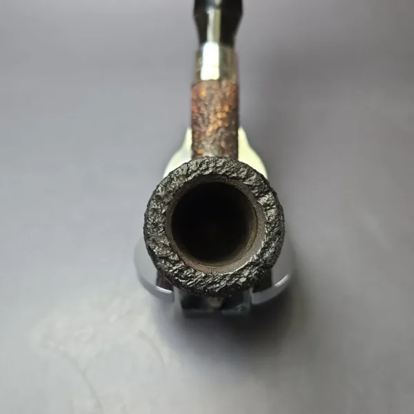 Peterson Red/Black Premier Rusticated Billiard Estate Block Meerschaum Pipe, Irish Estates - Image 9