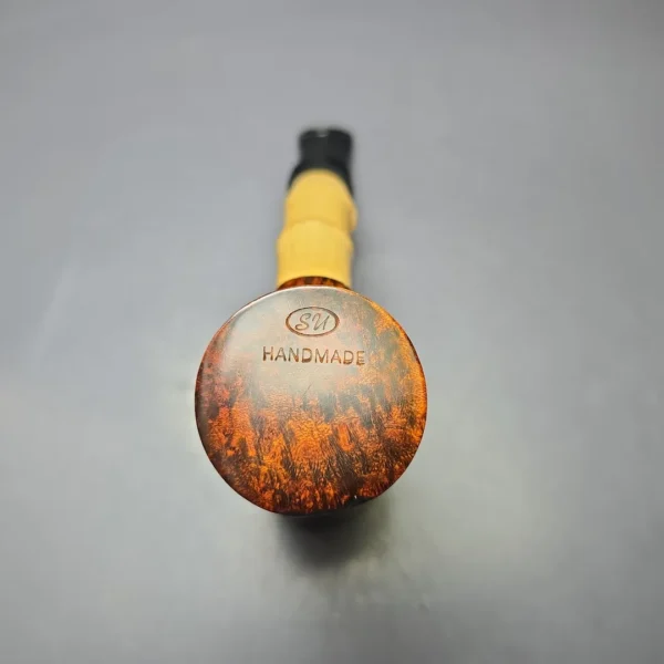 SU Pipes Smooth Cherrywood Sitter w/ Bamboo Handmade Briar Pipe, New - Image 5