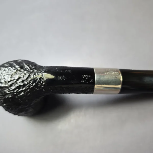 Peterson Deluxe Classic PSB 106 Sandblasted Billiard w/ Silver Estate Briar Pipe, Irish Estates - Image 8