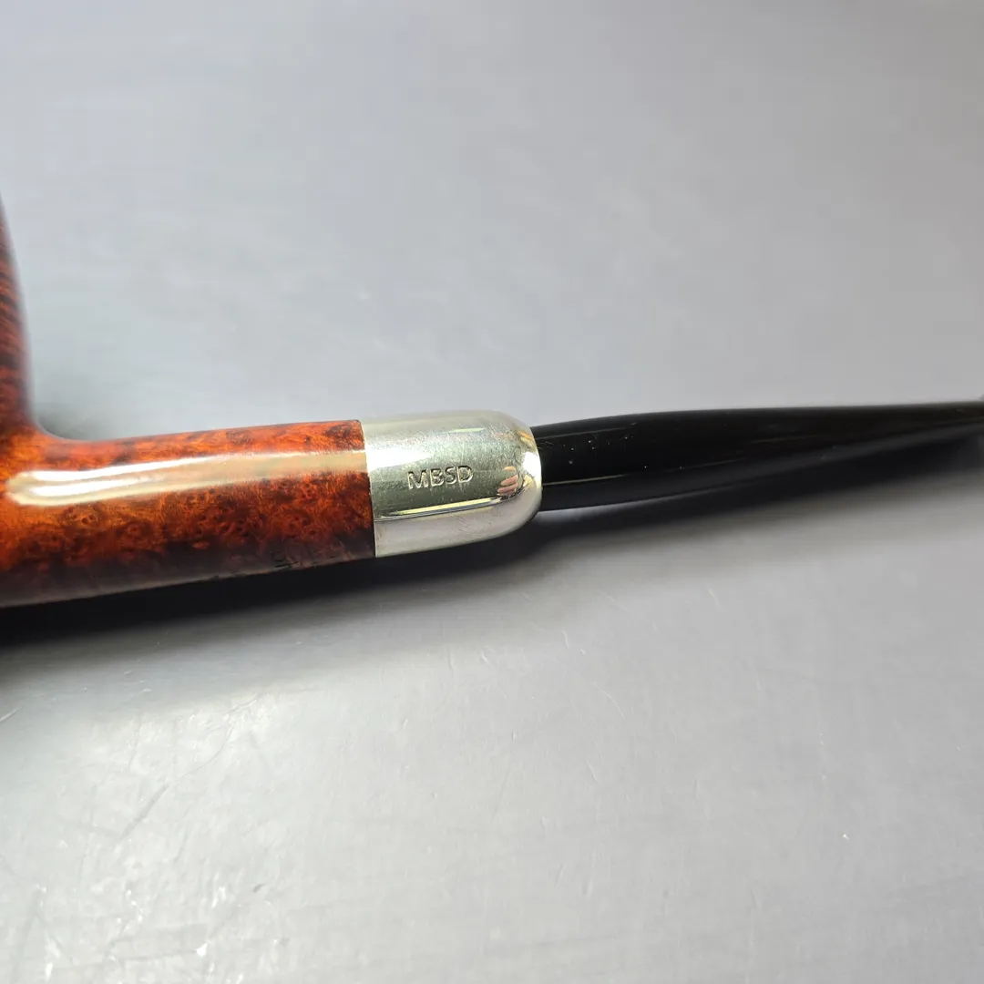 MBSD Briars Timeless Traditions 1 Smooth Billiard w/ Silver Handmade Briar Pipe, New - Image 8
