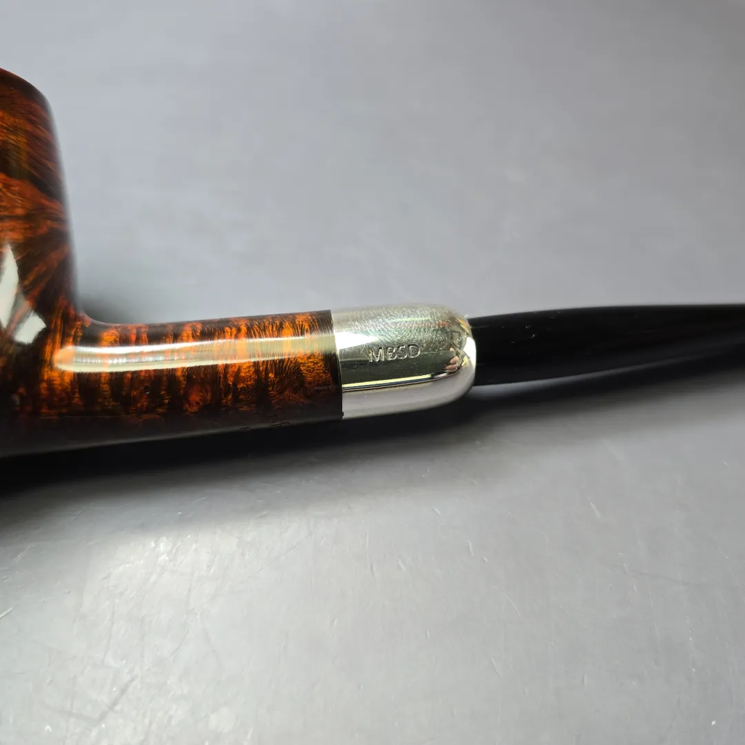 MBSD Briars Timeless Traditions 1 Smooth Billiard w/ Silver Handmade Briar Pipe, New - Image 8