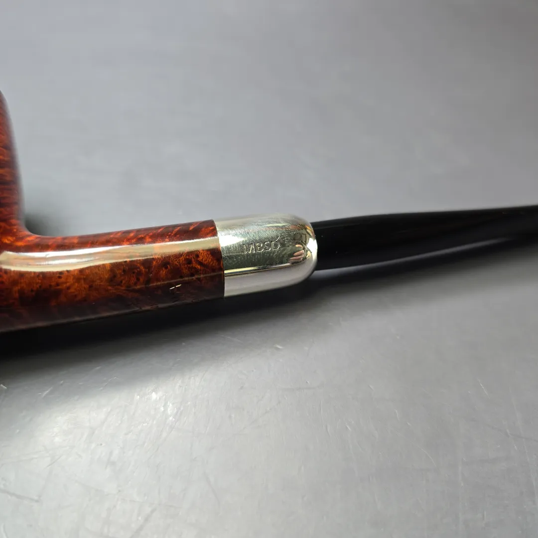 MBSD Briars Timeless Traditions 1 Smooth Billiard w/ Silver Handmade Briar Pipe, New - Image 8