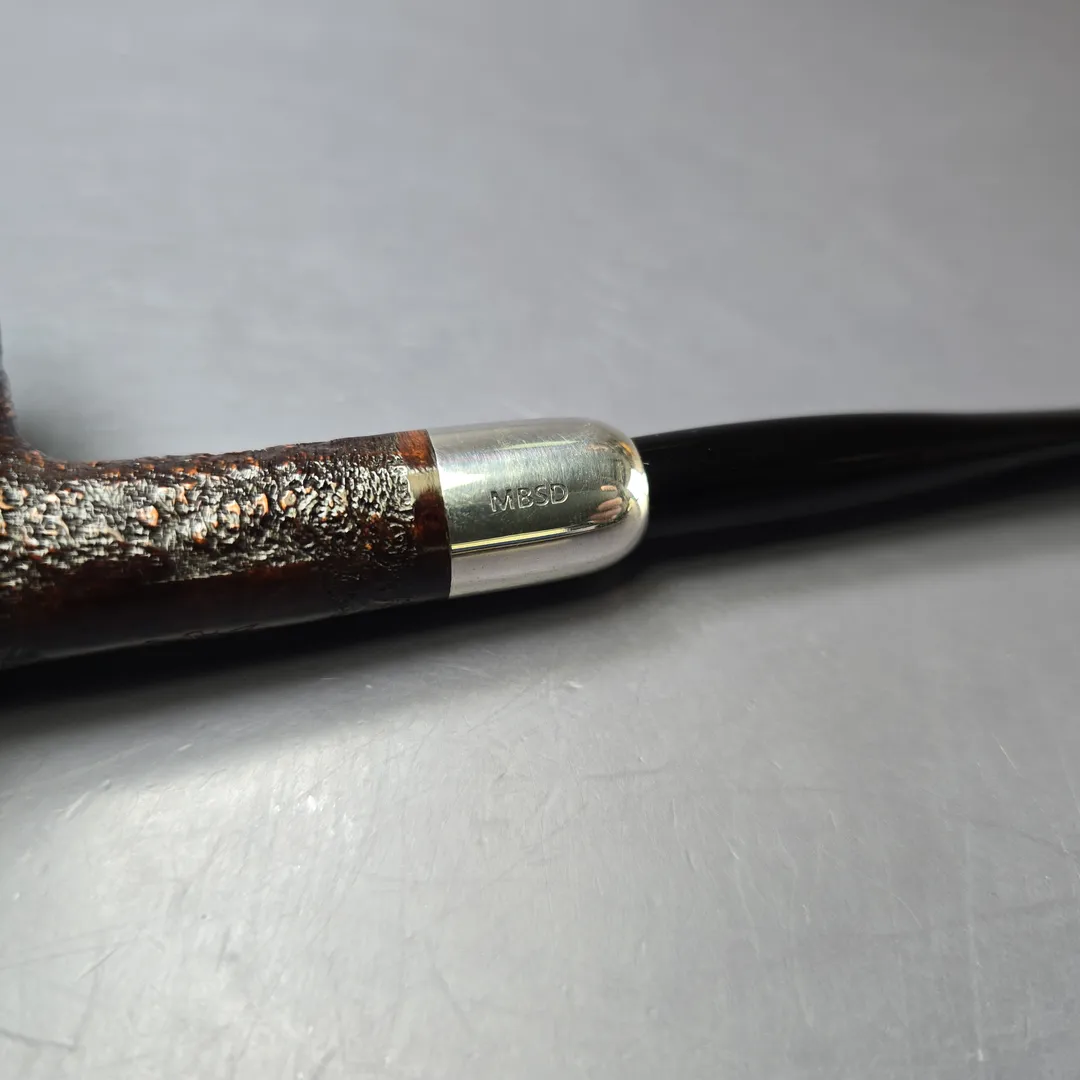 MBSD Briars Timeless Traditions 1 Sandblasted Billiard w/ Silver Handmade Briar Pipe, New - Image 8
