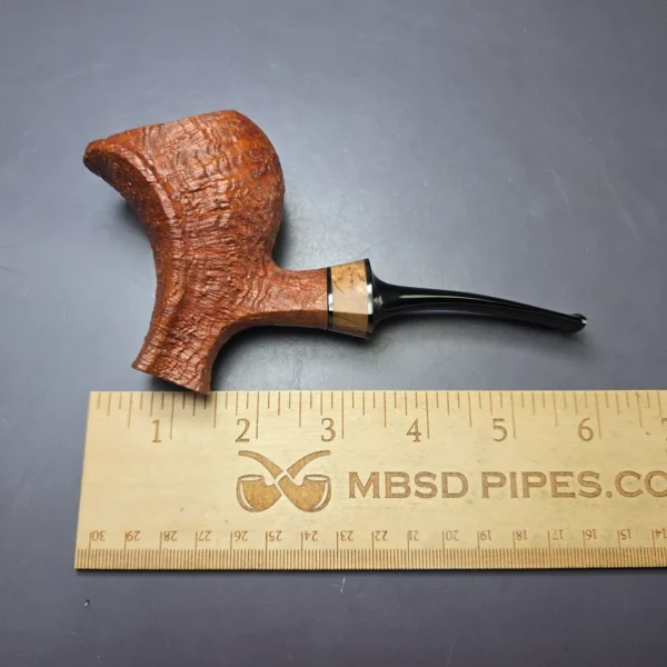 Kent Rasmussen Sandblasted Sphinx Sitter w/ Masur Birch Estate Briar Pipe, Danish Estates - Image 9