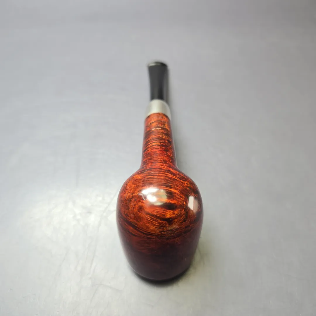 MBSD Briars Timeless Traditions 1 Smooth Billiard w/ Silver Handmade Briar Pipe, New - Image 9