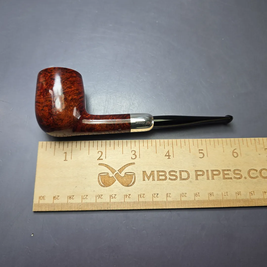 MBSD Briars Timeless Traditions 1 Smooth Billiard w/ Silver Handmade Briar Pipe, New - Image 9