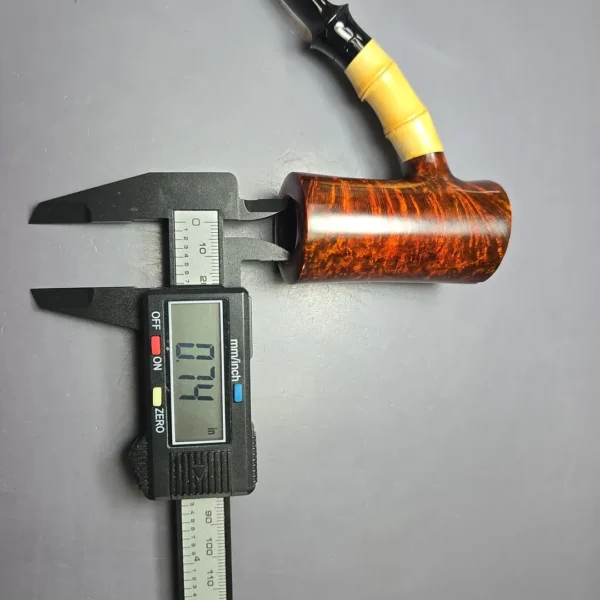 SU Pipes Smooth Cherrywood Sitter w/ Bamboo Handmade Briar Pipe, New - Image 3