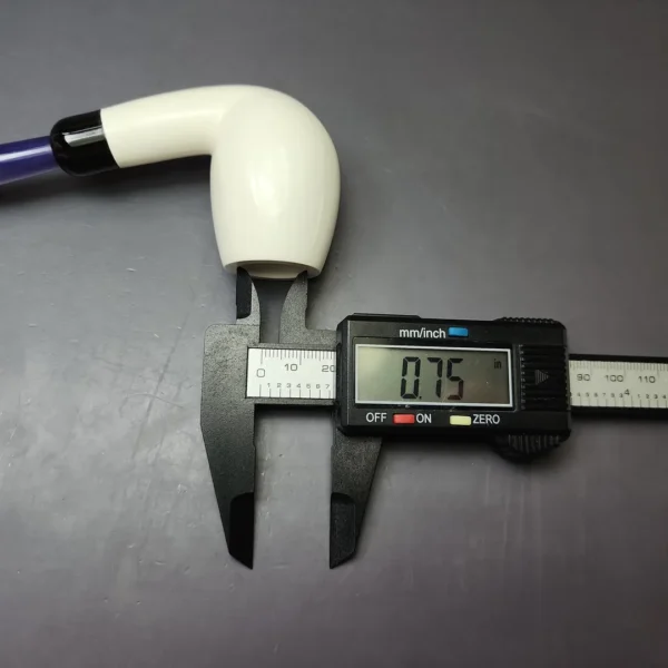 Smooth Bent Billiard w/ Blue Stem & Case Estate Block Meerschaum Pipe, Unsmoked - Image 10