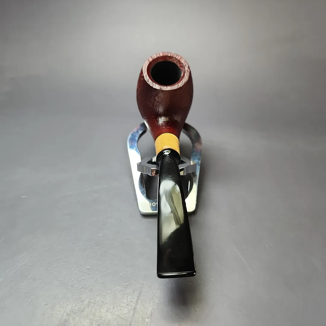 MBSD Briars by Piero Vitale Red Sandblasted Brandy w/ Boxwood Briar Pipe, New - Image 4