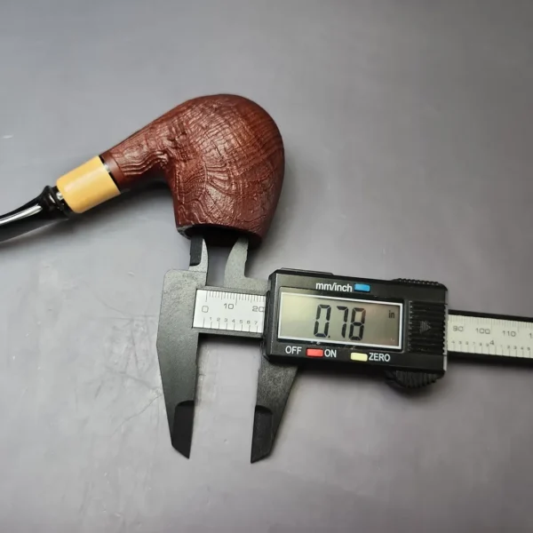 MBSD Briars by Piero Vitale Vintage Sandblasted Brandy w/ Boxwood Briar Pipe, New - Image 9