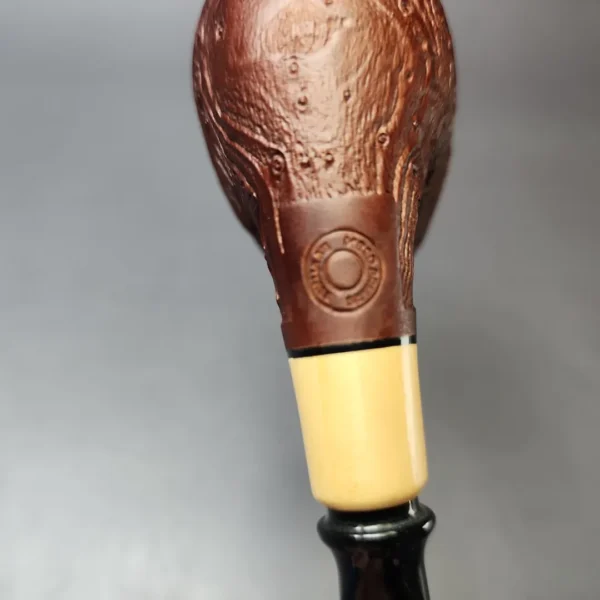MBSD Briars by Piero Vitale Vintage Sandblasted Brandy w/ Boxwood Briar Pipe, New - Image 10