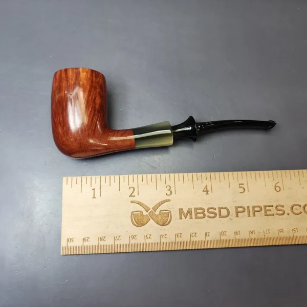 Savinelli Nonpareil 9107 Smooth Billiard w/ Horn Estate Briar Pipe, Unsmoked - Image 8