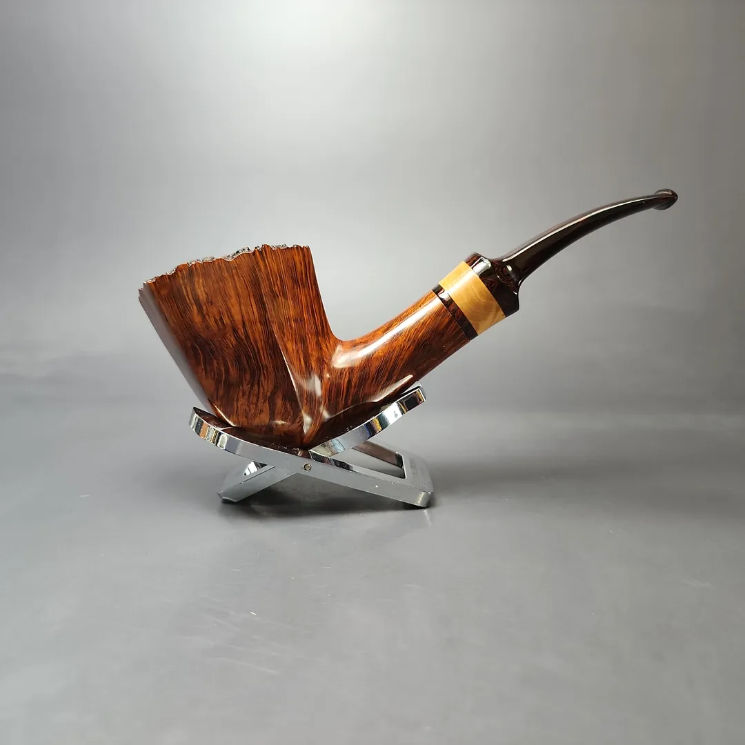 Bjarne Nielsen Signature Grade Smooth Panel Dublin w/ Boxwood Estate Briar Pipe, Unsmoked, 9mm - Image 2