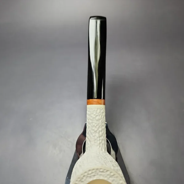 MBSD Meerschaum Deluxe XL Rusticated Billiard Block Meerschaum Pipe, New - Image 5