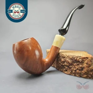 Lacroix 2 Star XL Smooth Egg w/ Horn Estate Briar Pipe, Unsmoked