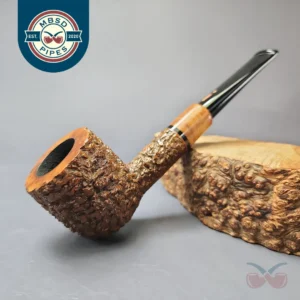 Jacono Knight E Partially Rusticated Pot w/ Olivewood Estate Briar Pipe, Italian Estates