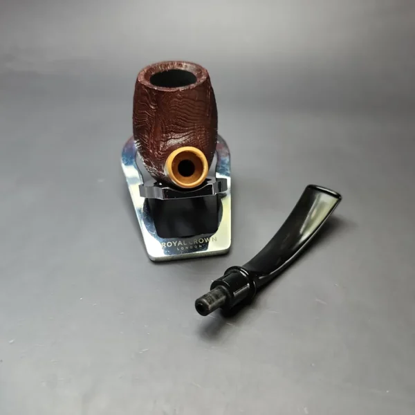 MBSD Briars by Piero Vitale Vintage Sandblasted Brandy w/ Boxwood Briar Pipe, New - Image 12