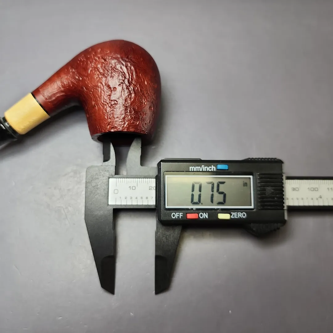 MBSD Briars by Piero Vitale Red Sandblasted Brandy w/ Boxwood Briar Pipe, New - Image 10