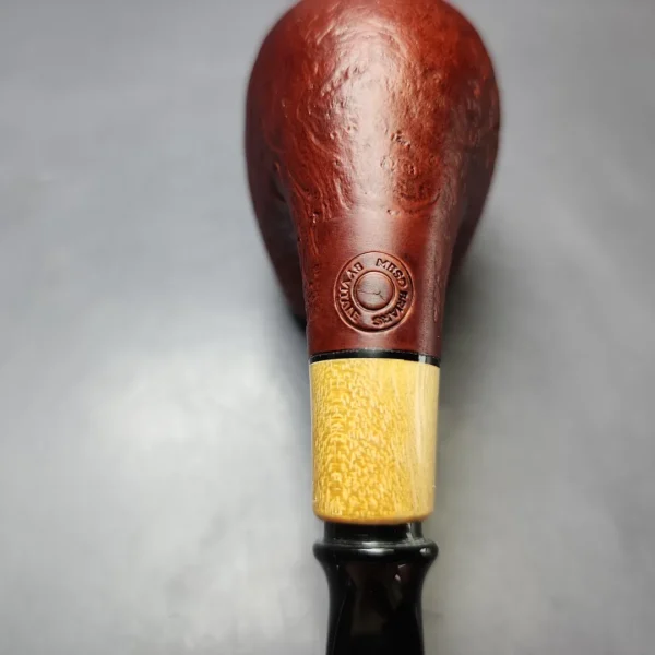 MBSD Briars by Piero Vitale Red Sandblasted Brandy w/ Boxwood Briar Pipe, New - Image 11