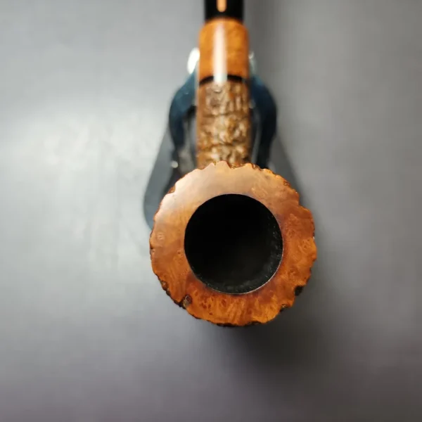 Jacono Knight E Partially Rusticated Pot w/ Olivewood Estate Briar Pipe, Italian Estates - Image 4