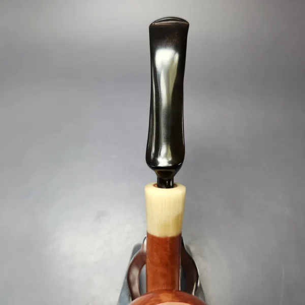 Lacroix 2 Star XL Smooth Egg w/ Horn Estate Briar Pipe, Unsmoked - Image 5
