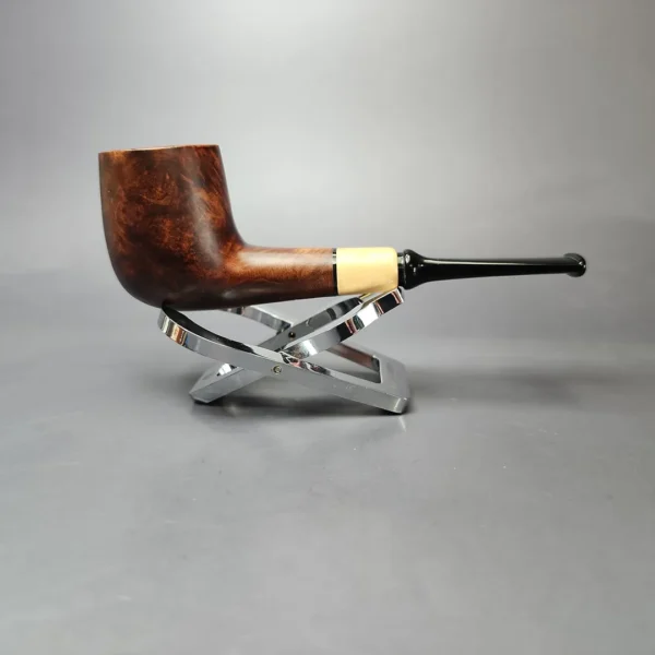 MBSD Briars by Vitale Sienna Contrast Smooth Billiard w/ Boxwood Briar Pipe, New - Image 3