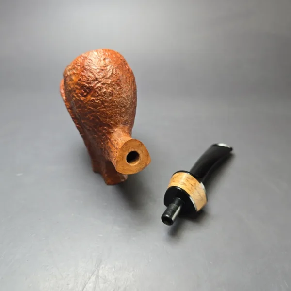 Kent Rasmussen Sandblasted Sphinx Sitter w/ Masur Birch Estate Briar Pipe, Danish Estates - Image 11
