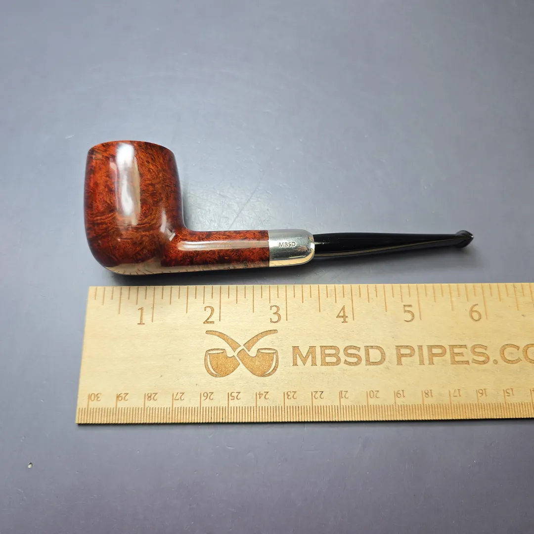 MBSD Briars Timeless Traditions 1 Smooth Billiard w/ Silver Handmade Briar Pipe, New - Image 11