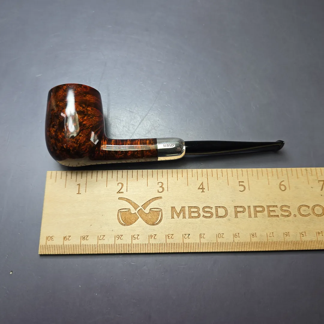 MBSD Briars Timeless Traditions 1 Smooth Billiard w/ Silver Handmade Briar Pipe, New - Image 11