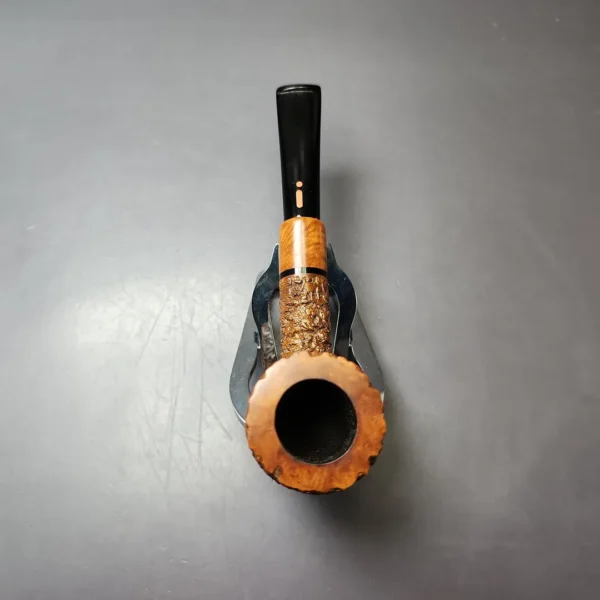 Jacono Knight E Partially Rusticated Pot w/ Olivewood Estate Briar Pipe, Italian Estates - Image 6