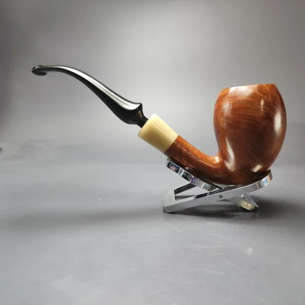 Lacroix 2 Star XL Smooth Egg w/ Horn Estate Briar Pipe, Unsmoked - Image 7