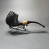 MBSD Briars by Piero Vitale Rusticated Brandy w/ Zebrawood Briar Pipe, New - Image 2