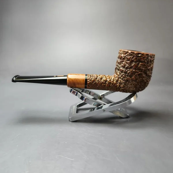 Jacono Knight E Partially Rusticated Pot w/ Olivewood Estate Briar Pipe, Italian Estates - Image 7