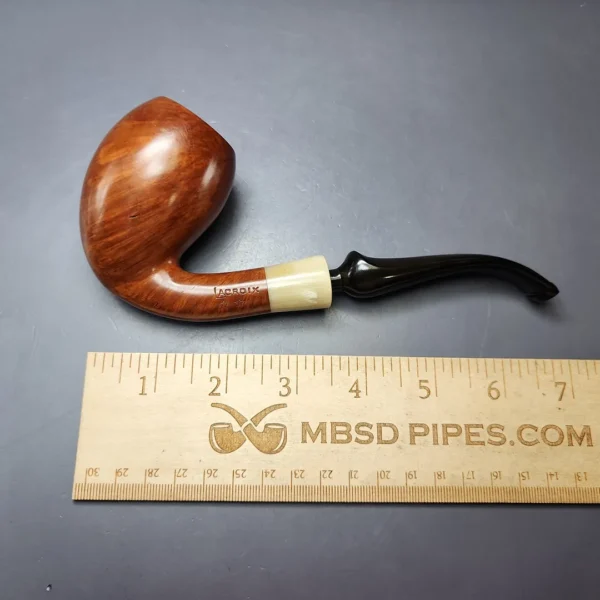 Lacroix 2 Star XL Smooth Egg w/ Horn Estate Briar Pipe, Unsmoked - Image 8