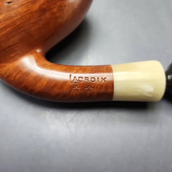 Lacroix 2 Star XL Smooth Egg w/ Horn Estate Briar Pipe, Unsmoked - Image 10