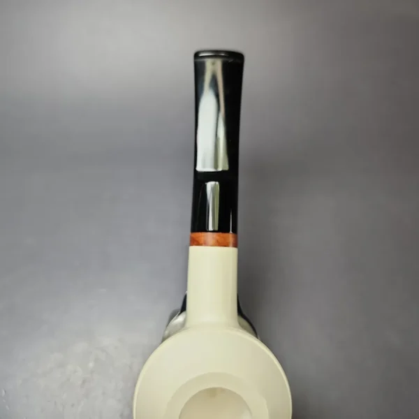 MBSD Meerschaum Deluxe Smooth Squat Rhodesian Block Meerschaum Pipe, New - Image 8