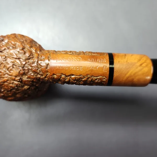 Jacono Knight E Partially Rusticated Pot w/ Olivewood Estate Briar Pipe, Italian Estates - Image 10